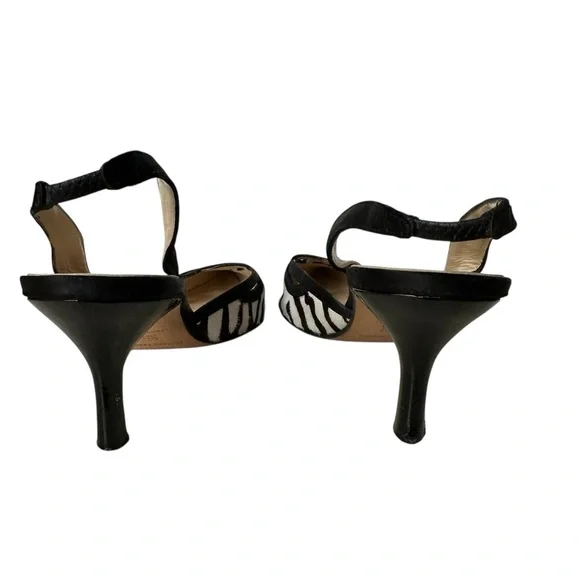 Vintage Luciano Padovan Italian Calfskin White, Black, Brown Kitten Heels, 37 - Picture 8 of 11